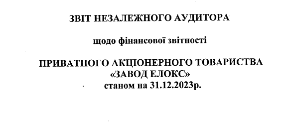 Аудиторський висновок за 2023 р